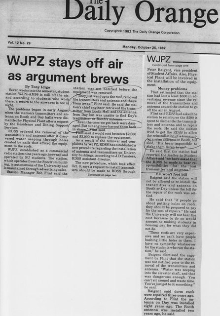 1982 Daily Orange Article