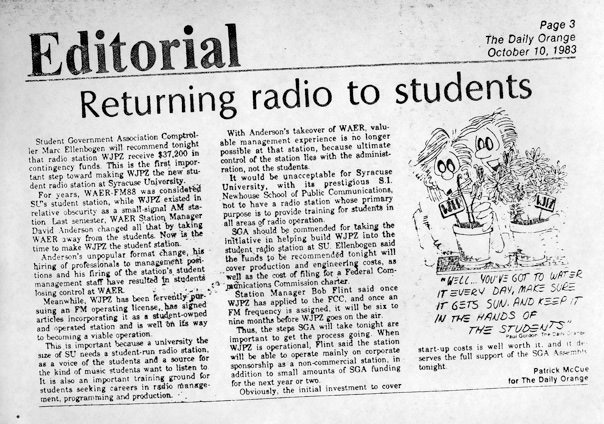 1983 Daily Orange Article